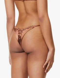 Twisted-trim Mid-rise Bikini Bottoms 10 Twisted-trim Mid-rise Bikini Bottoms -Ress Clothing Shop R04161525 SOILRUST ALT03