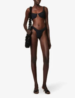 Cableknot Braided-trim Bikini Top 8 Cableknot Braided-trim Bikini Top -Ress Clothing Shop R04161530 BLACK ALT01