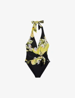 Ted Baker Tabeth Floral-print Plunge Swimsuit