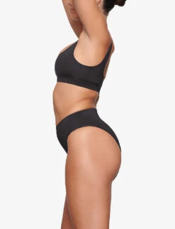 Scoop-neck Recycled Stretch-nylon Bikini Top -Ress Clothing Shop R04164374 ONYX ALT02