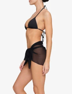 Semi-sheer Chiffon Silk Skirt 8 Semi-sheer Chiffon Silk Skirt -Ress Clothing Shop R04164380 ONYX ALT02