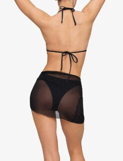 Semi-sheer Chiffon Silk Skirt 9 Semi-sheer Chiffon Silk Skirt -Ress Clothing Shop R04164380 ONYX ALT03