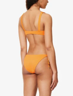 Portugal Tie-front Bikini Top -Ress Clothing Shop R04165688 TANGERINERIB ALT03