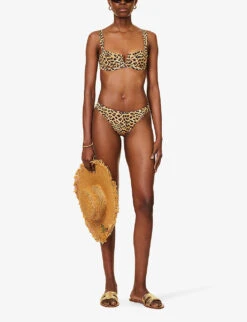 Clovelly Animal-print Recycled Nylon-blend Bikini Top 8 Clovelly Animal-print Recycled Nylon-blend Bikini Top -Ress Clothing Shop R04165702 JAGUAR ALT01