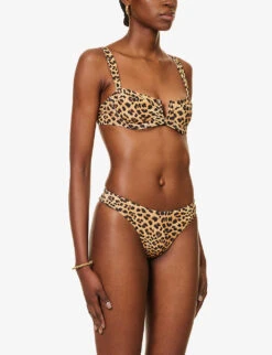 Clovelly Animal-print Recycled Nylon-blend Bikini Top 9 Clovelly Animal-print Recycled Nylon-blend Bikini Top -Ress Clothing Shop R04165702 JAGUAR ALT02