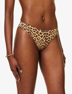 Byron Animal-print Recycled Nylon-blend High-rise Bikini Bottom 9 Byron Animal-print Recycled Nylon-blend High-rise Bikini Bottom -Ress Clothing Shop R04165703 JAGUAR ALT02
