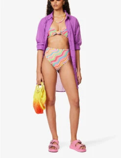 It's Now Cool Rainbow Knotted Bikini Top 8 It's Now Cool Rainbow Knotted Bikini Top -Ress Clothing Shop R04165809 RAINBOW ALT01