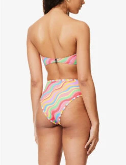 It's Now Cool Rainbow Knotted Bikini Top 10 It's Now Cool Rainbow Knotted Bikini Top -Ress Clothing Shop R04165809 RAINBOW ALT03