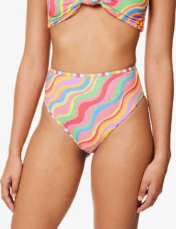 It's Now Cool Rainbow High-rise Bikini Bottoms -Ress Clothing Shop R04165810 RAINBOW ALT02