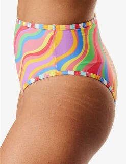 It's Now Cool Rainbow High-rise Bikini Bottoms -Ress Clothing Shop R04165810 RAINBOW ALT04