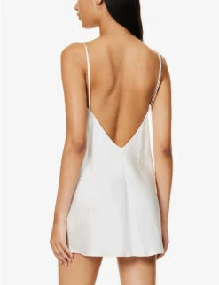 Xena V-neck Silk Night Dress -Ress Clothing Shop R04165834 IVORYCORE ALT02