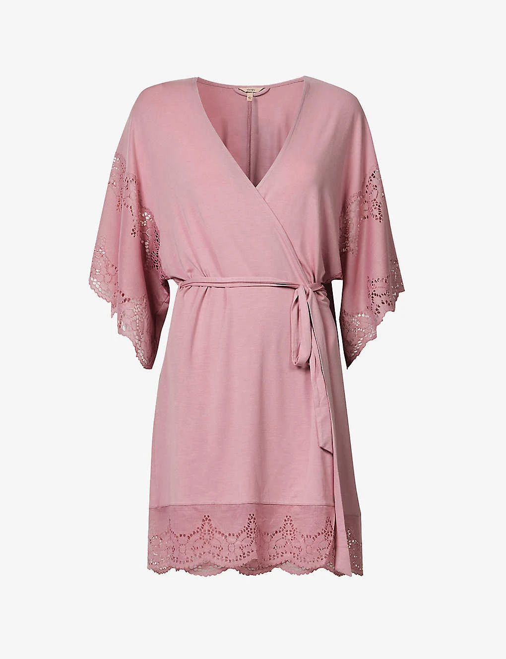 Eberjey Beatrix Lace-trim Stretch-jersey Robe 3 Eberjey Beatrix Lace-trim Stretch-jersey Robe