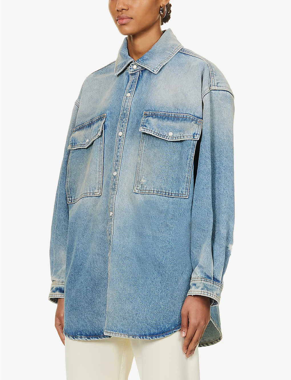 Palm Angels Paris Cargo Oversized Denim Shirt 5 Palm Angels Paris Cargo Oversized Denim Shirt - Image 3