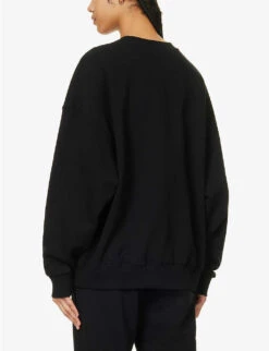 Crystal-embellished Logo-print Organic-cotton Sweatshirt 10 Crystal-embellished Logo-print Organic-cotton Sweatshirt -Ress Clothing Shop R04166491 BLACK ALT03