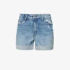 GOOD AMERICAN Good Girlfriend Petite Faded-wash Recycled-denim Shorts -Ress Clothing Shop R04166606 INDIGO474 M