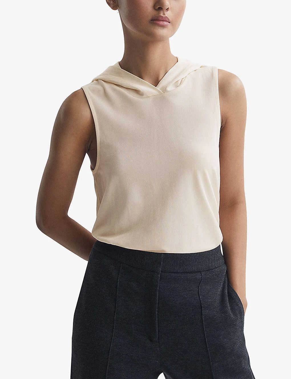 Reiss Hayley Hooded Stretch-woven Top 5 Reiss Hayley Hooded Stretch-woven Top - Image 3