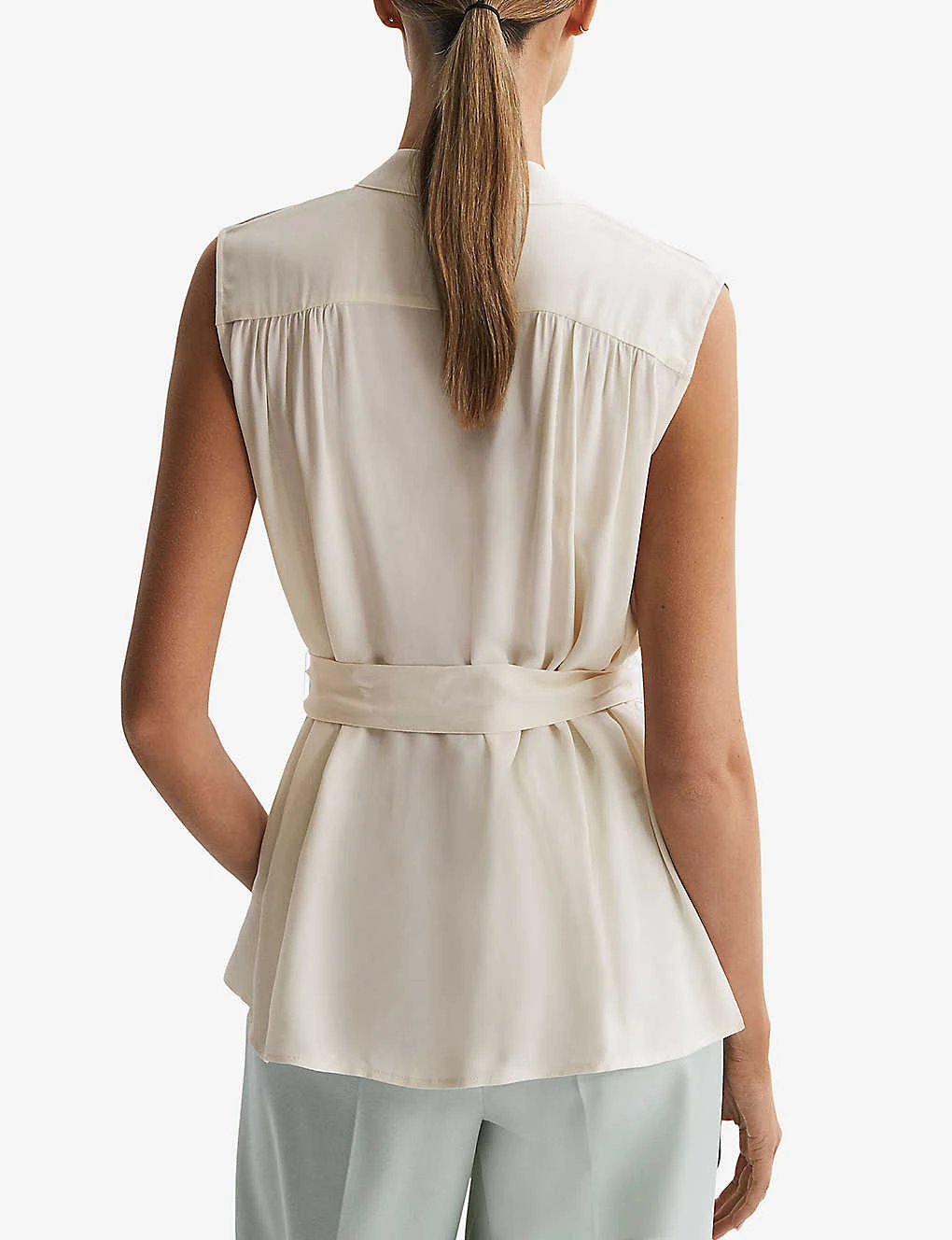 Reiss Romy Stripe-trim Stretch-woven Blouse 6 Reiss Romy Stripe-trim Stretch-woven Blouse - Image 4