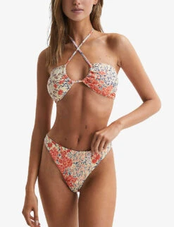 Reiss Lola Floral-print Halter-neck Bikini Top 9 Reiss Lola Floral-print Halter-neck Bikini Top -Ress Clothing Shop R04169502 PINKPRINT ALT02