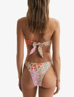 Reiss Lola Floral-print High-cut Bikini Bottoms -Ress Clothing Shop R04169506 PINKPRINT ALT03