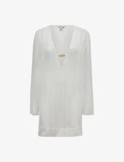 Reiss April Semi-sheer Striped Woven Kaftan