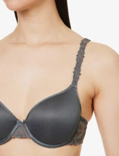 Chantelle Champs Elysées Smooth Stretch-woven Bra -Ress Clothing Shop R04171570 0PVSLATEGREY ALT03