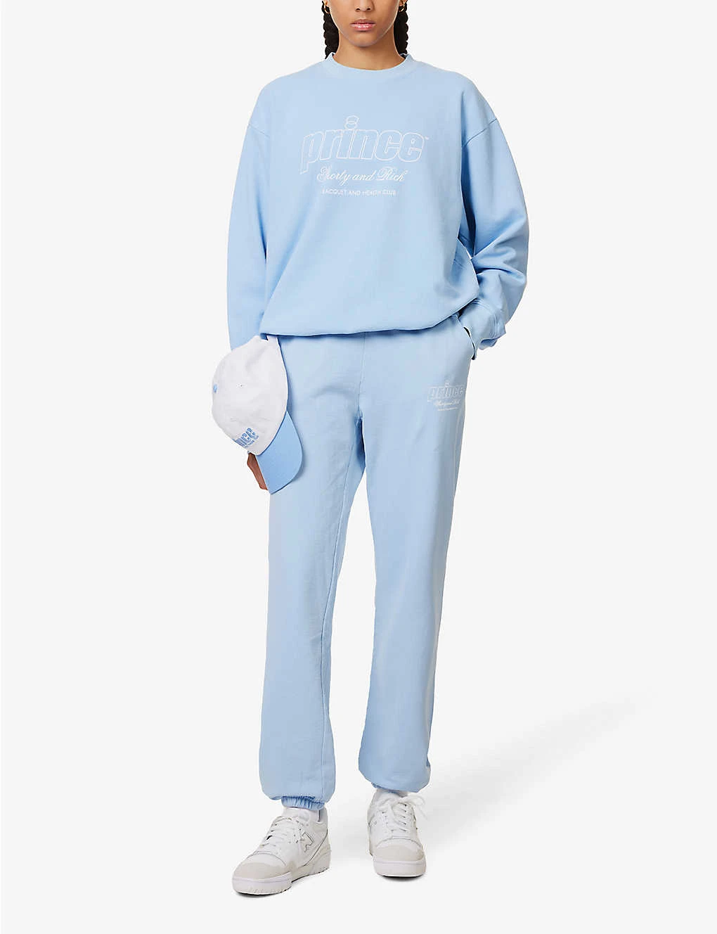 Sporty & Rich X Prince Brand-print Cotton-jersey Sweatshirt 4 Sporty & Rich X Prince Brand-print Cotton-jersey Sweatshirt - Image 2