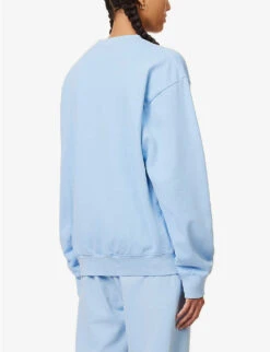 Sporty & Rich X Prince Brand-print Cotton-jersey Sweatshirt 10 Sporty & Rich X Prince Brand-print Cotton-jersey Sweatshirt -Ress Clothing Shop R04173069 BLUEWHITE ALT03