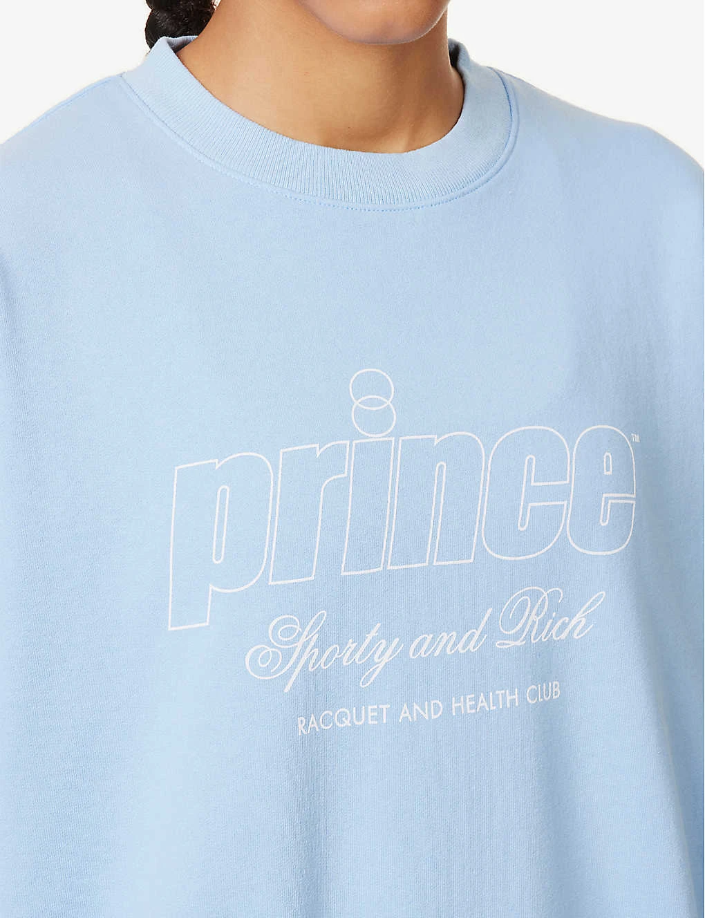 Sporty & Rich X Prince Brand-print Cotton-jersey Sweatshirt 7 Sporty & Rich X Prince Brand-print Cotton-jersey Sweatshirt - Image 5