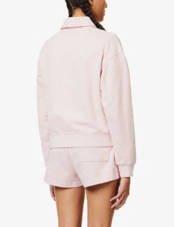 Sporty & Rich X Prince Brand-embroidered Cotton-jersey Polo Shirt -Ress Clothing Shop R04173075 BABYPINKWHITE ALT03