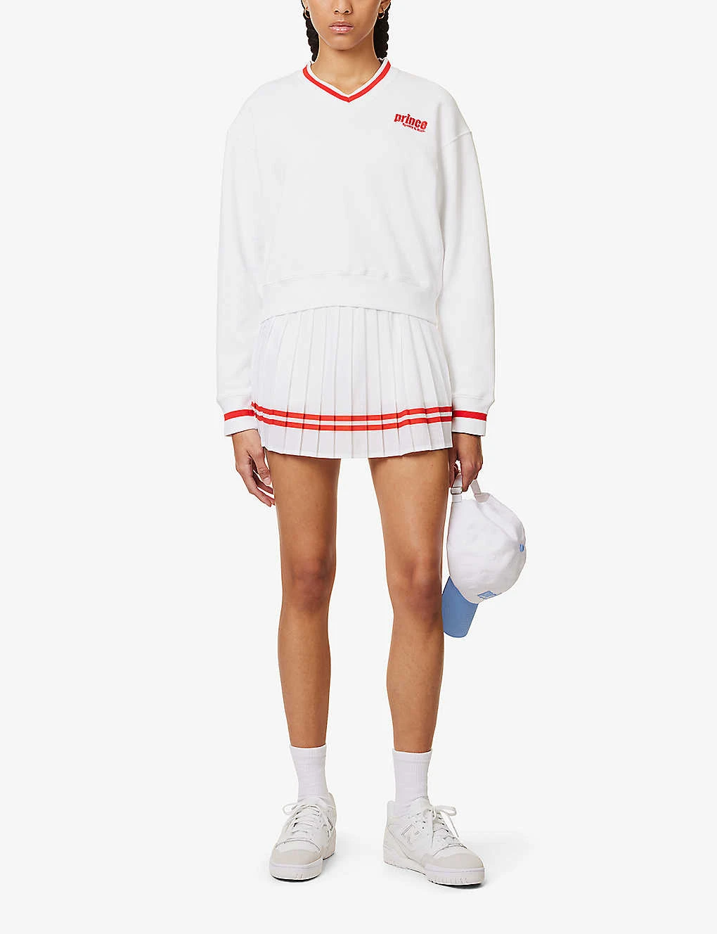 Sporty & Rich X Prince Brand-embroidered Cotton-jersey Sweatshirt 4 Sporty & Rich X Prince Brand-embroidered Cotton-jersey Sweatshirt - Image 2