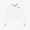 Sporty & Rich X Prince Brand-embroidered Cotton-jersey Sweatshirt -Ress Clothing Shop R04173077 WHITERED M