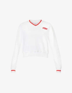 Sporty & Rich X Prince Brand-embroidered Cotton-jersey Sweatshirt
