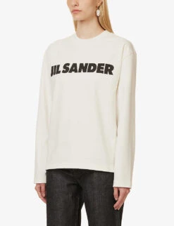 Jil Sander Logo-print Relaxed-fit Cotton-jersey T-shirt -Ress Clothing Shop R04173121 102 ALT02