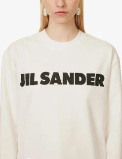 Jil Sander Logo-print Relaxed-fit Cotton-jersey T-shirt -Ress Clothing Shop R04173121 102 ALT04