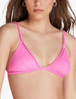 AGENT PROVOCATEUR Sofi Braided Triangle Bikini Top -Ress Clothing Shop R04173960 HOTPINK ALT02