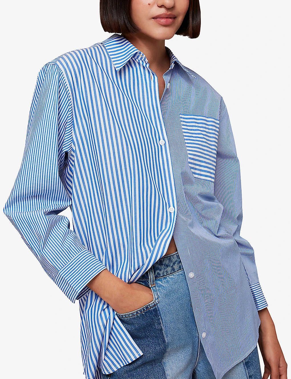 Whistles Millie Stripe Oversized Cotton Shirt 5 Whistles Millie Stripe Oversized Cotton Shirt - Image 3