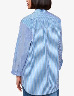 Whistles Millie Stripe Oversized Cotton Shirt 10 Whistles Millie Stripe Oversized Cotton Shirt -Ress Clothing Shop R04175228 MULTICOLOURED ALT03