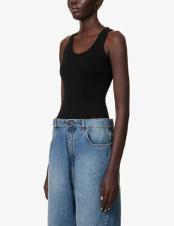 Scoop-neck High-leg Knitted Bodysuit 9 Scoop-neck High-leg Knitted Bodysuit -Ress Clothing Shop R04179403 NOIRALAIA ALT02