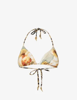 Roberto Cavalli Graphic-pattern Halterneck Bikini Top