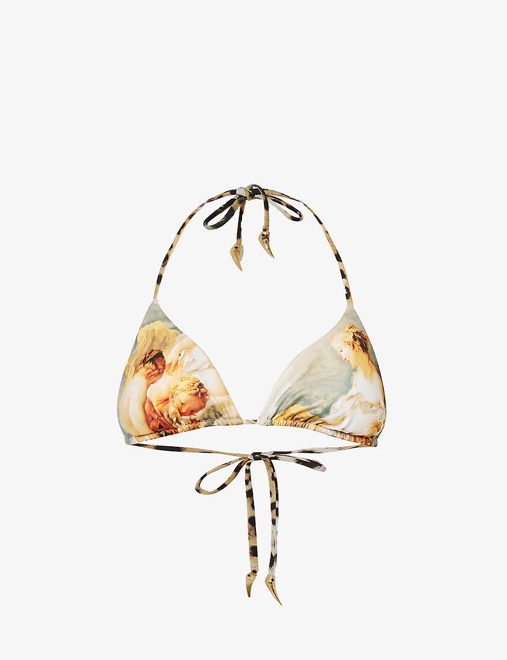 Roberto Cavalli Graphic-pattern Halterneck Bikini Top 3 Roberto Cavalli Graphic-pattern Halterneck Bikini Top