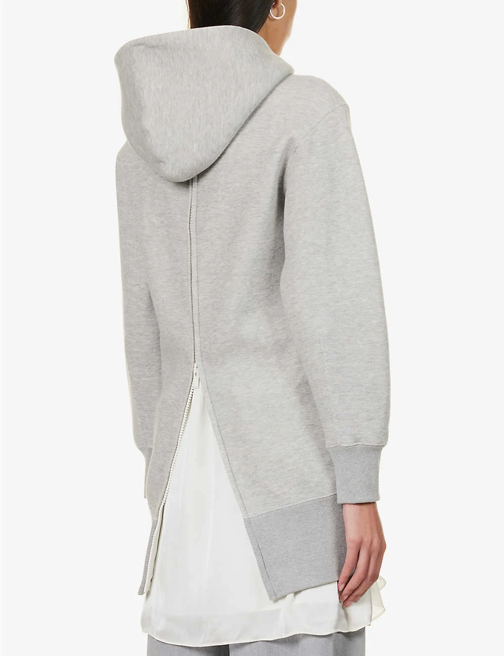 Sacai Zip-back Relaxed-fit Cotton-blend Hoody 6 Sacai Zip-back Relaxed-fit Cotton-blend Hoody - Image 4