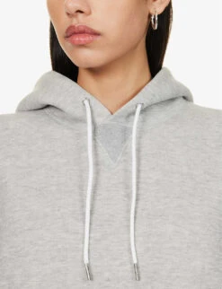 Sacai Zip-back Relaxed-fit Cotton-blend Hoody 13 Sacai Zip-back Relaxed-fit Cotton-blend Hoody -Ress Clothing Shop R04180397 LGRAY ALT05