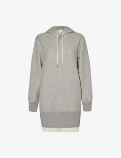 Sacai Zip-back Relaxed-fit Cotton-blend Hoody