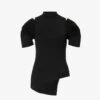 Sacai Cut-out Asymmetric-hem Knitted Top -Ress Clothing Shop R04180402 BLACK M