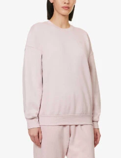 365 Brand-embroidered Relaxed-fit Organic Cotton-blend Sweatshirt -Ress Clothing Shop R04180889 STONE ALT02