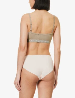 Slumber Logo-embroidered Stretch-jersey Bra 8 Slumber Logo-embroidered Stretch-jersey Bra -Ress Clothing Shop R04180906 MINK ALT02