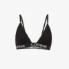 Bamboo Triangle Branded-underband Stretch-jersey Bra -Ress Clothing Shop R04180919 ALLBLACK M