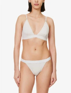 Bamboo Triangle Branded-waistband Stretch-jersey Brief -Ress Clothing Shop R04180963 ALLCREAM ALT01