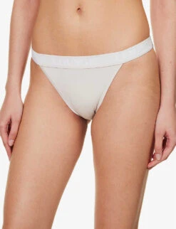 Bamboo Triangle Branded-waistband Stretch-jersey Brief -Ress Clothing Shop R04180963 ALLCREAM ALT02