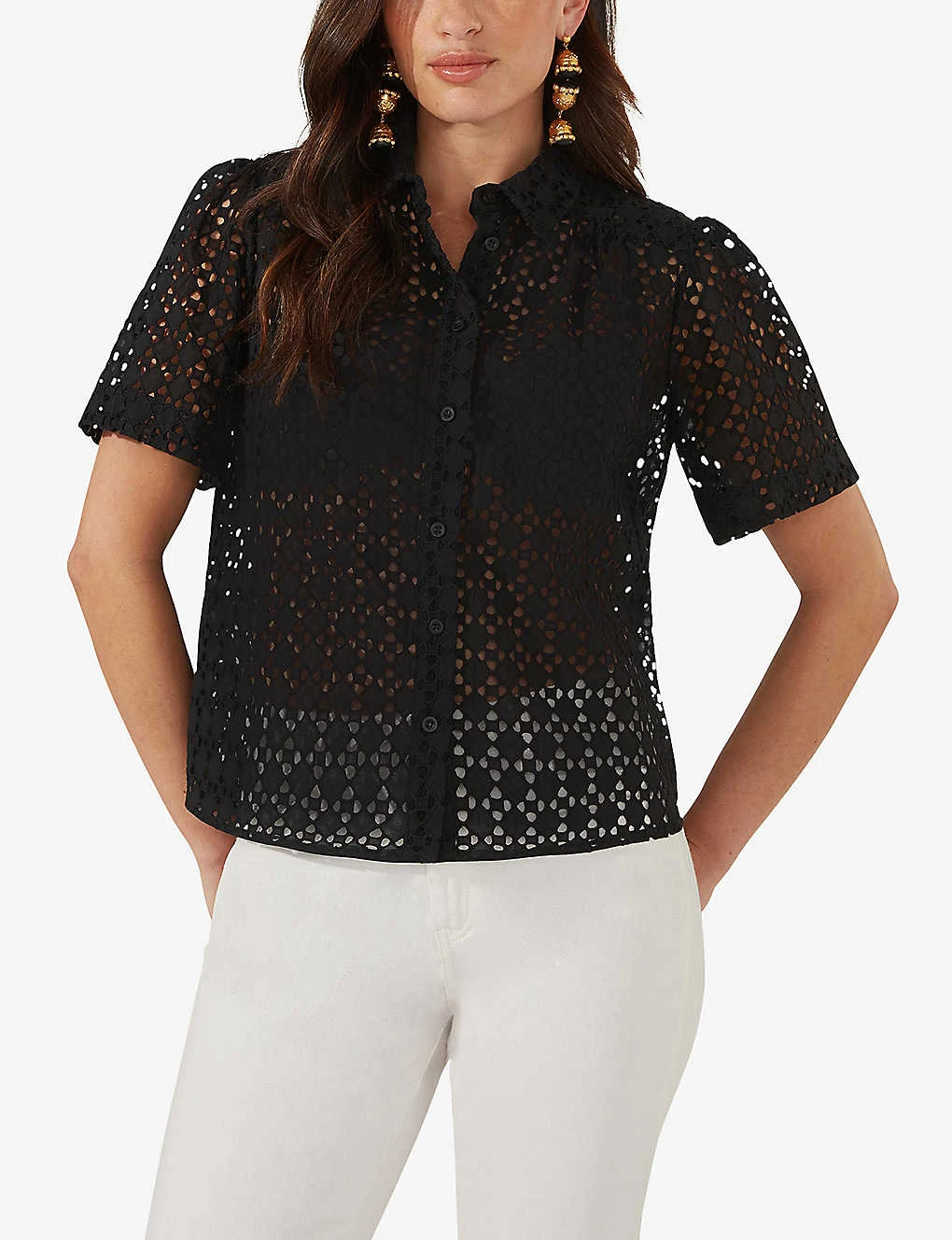 Broderie-anglaise Boxy Cotton Shirt 5 Broderie-anglaise Boxy Cotton Shirt - Image 3